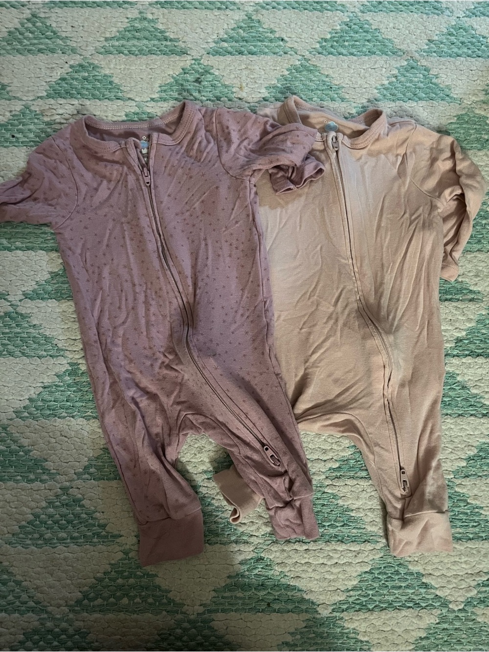 cloud island Mauve and Light Pink Zip One-Piece Sleep Sacks